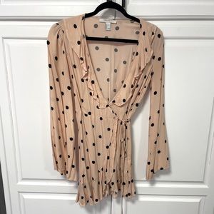 Polka dot wrap dress